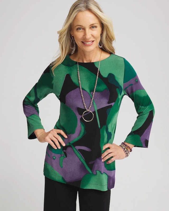 Travelers Watercolor Bell Sleeve Tunic